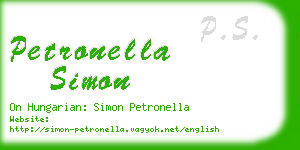 petronella simon business card